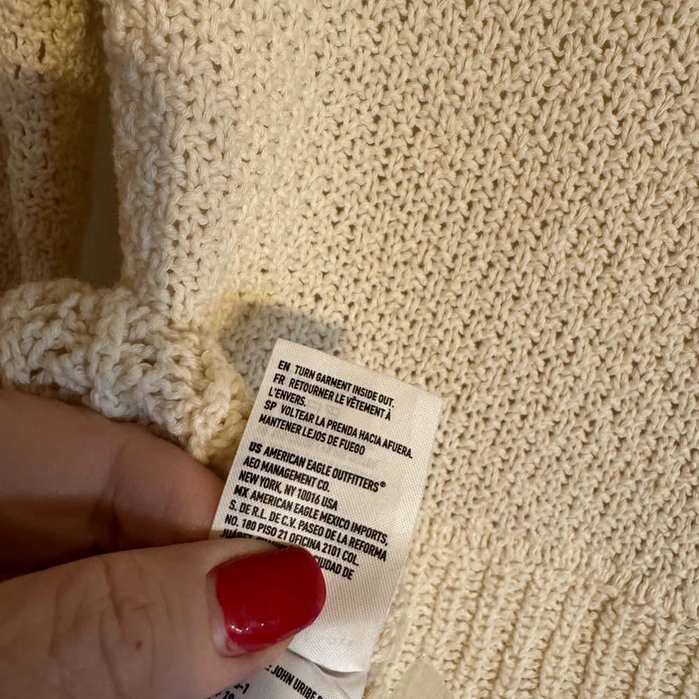 NEW American Eagle  Cream Women's Spring/Summer Sweater  SMALL    #U - Picture 8 of 11